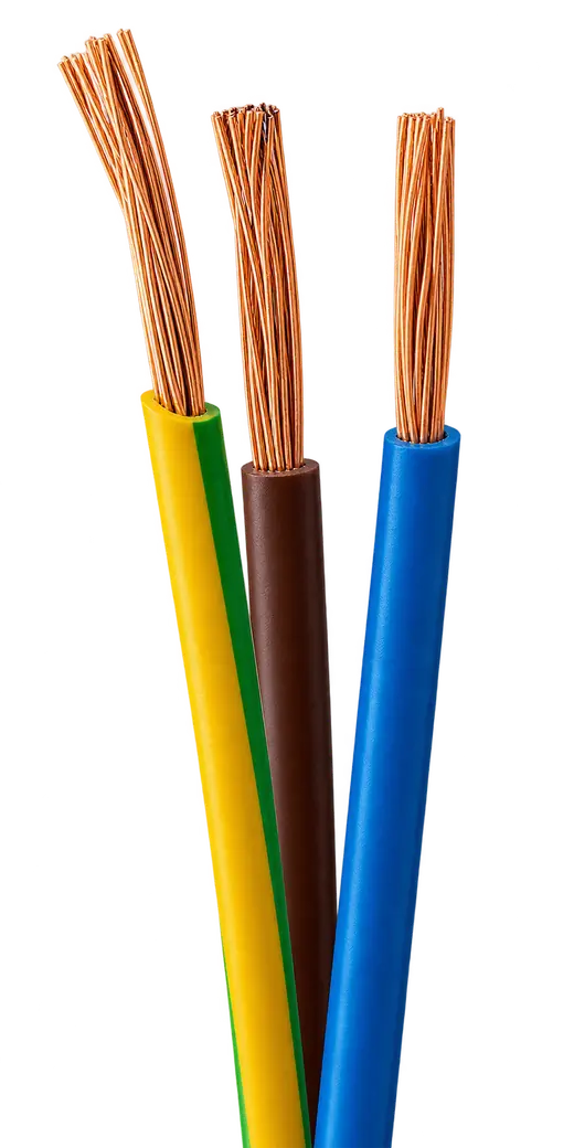Single core cables stripped back to the copper